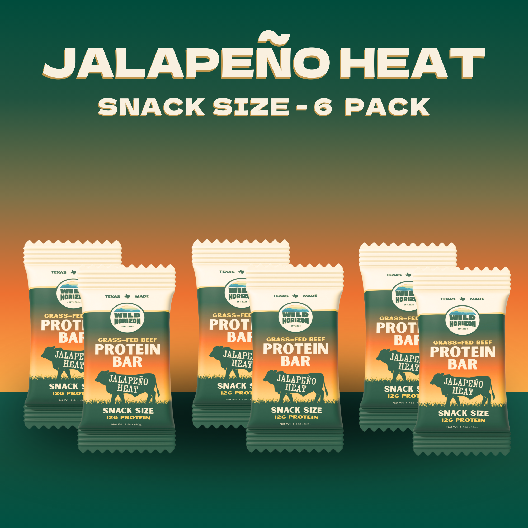 Jalapeño Heat – 6 Bar Pack – Snack Size (PRESALE - SHIPS MAY 19)